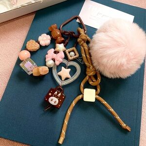 La BuBu Bag Charm with Pink Pom-Pom